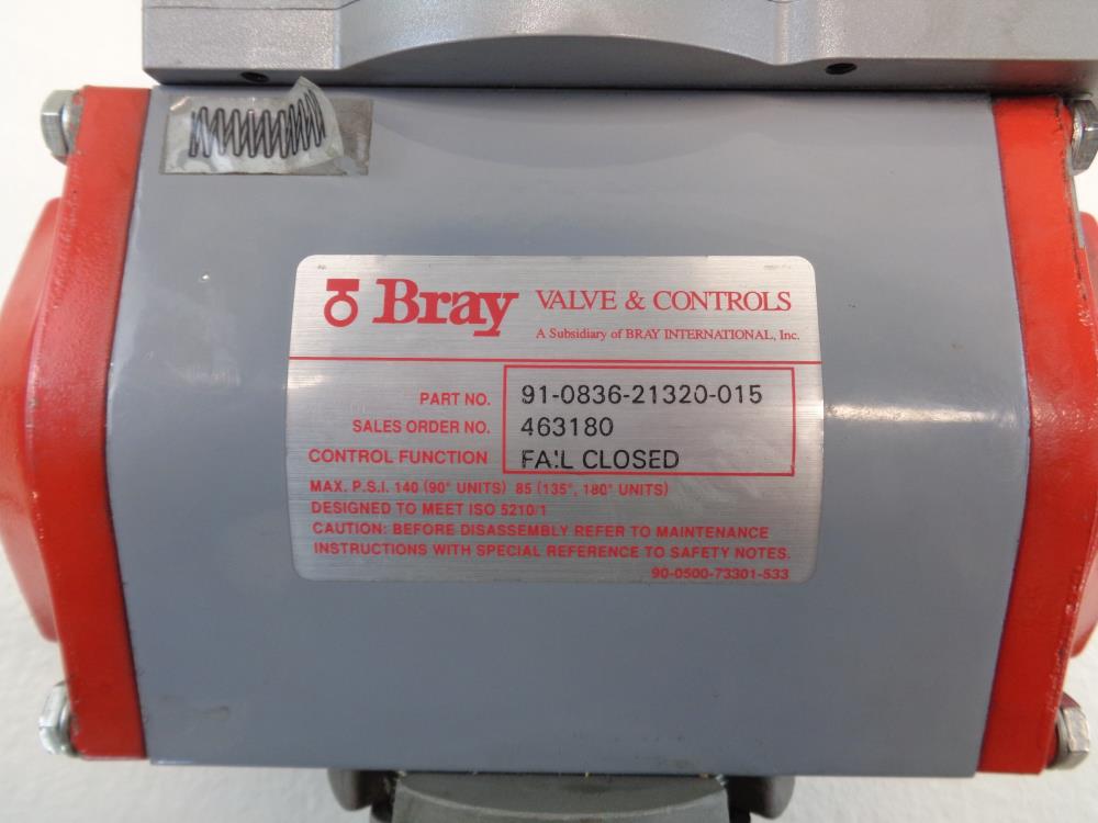 Bray 2" CF8M Lug Butterfly Valve 91-0836-21320-015 w/ StoneL Axiom Limit Switch